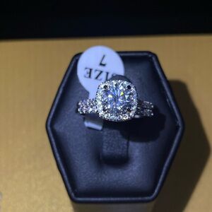 Certified 2ct. Moissanite Diamond Luxury Wedding Ring Set NEW